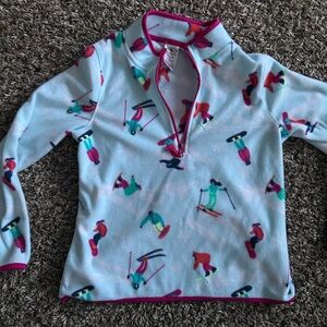 Girls snow ski lovers half zip fleece- size 10/12
